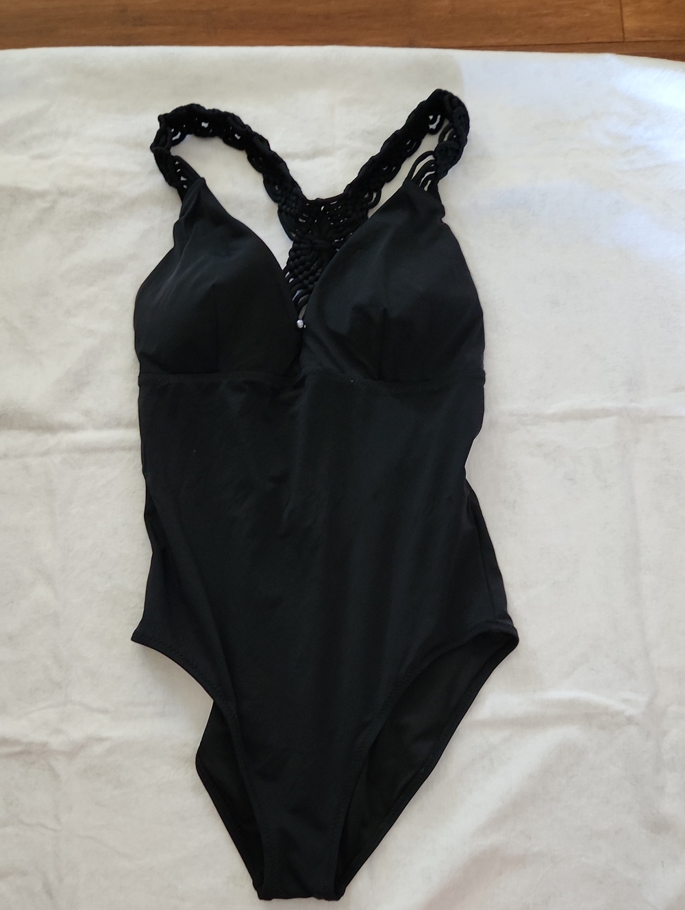 Black Macramé Back One-Piece Swimsuit - Beach JOY